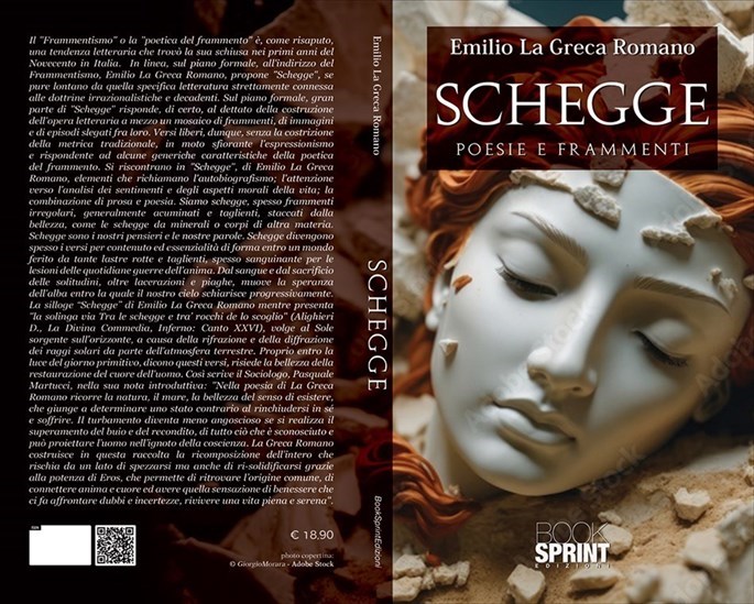 Copertina di "Schegge"  il nuovo libro di Emilio La Greca Romano